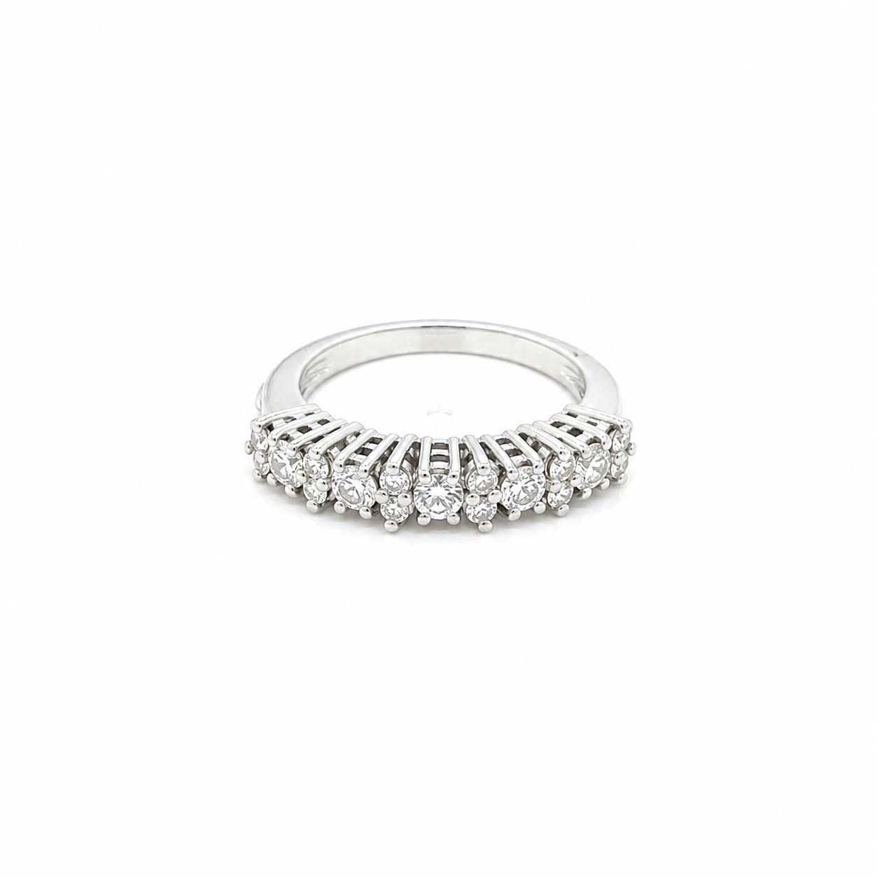 Anello vera in oro bianco e diamanti (2212)