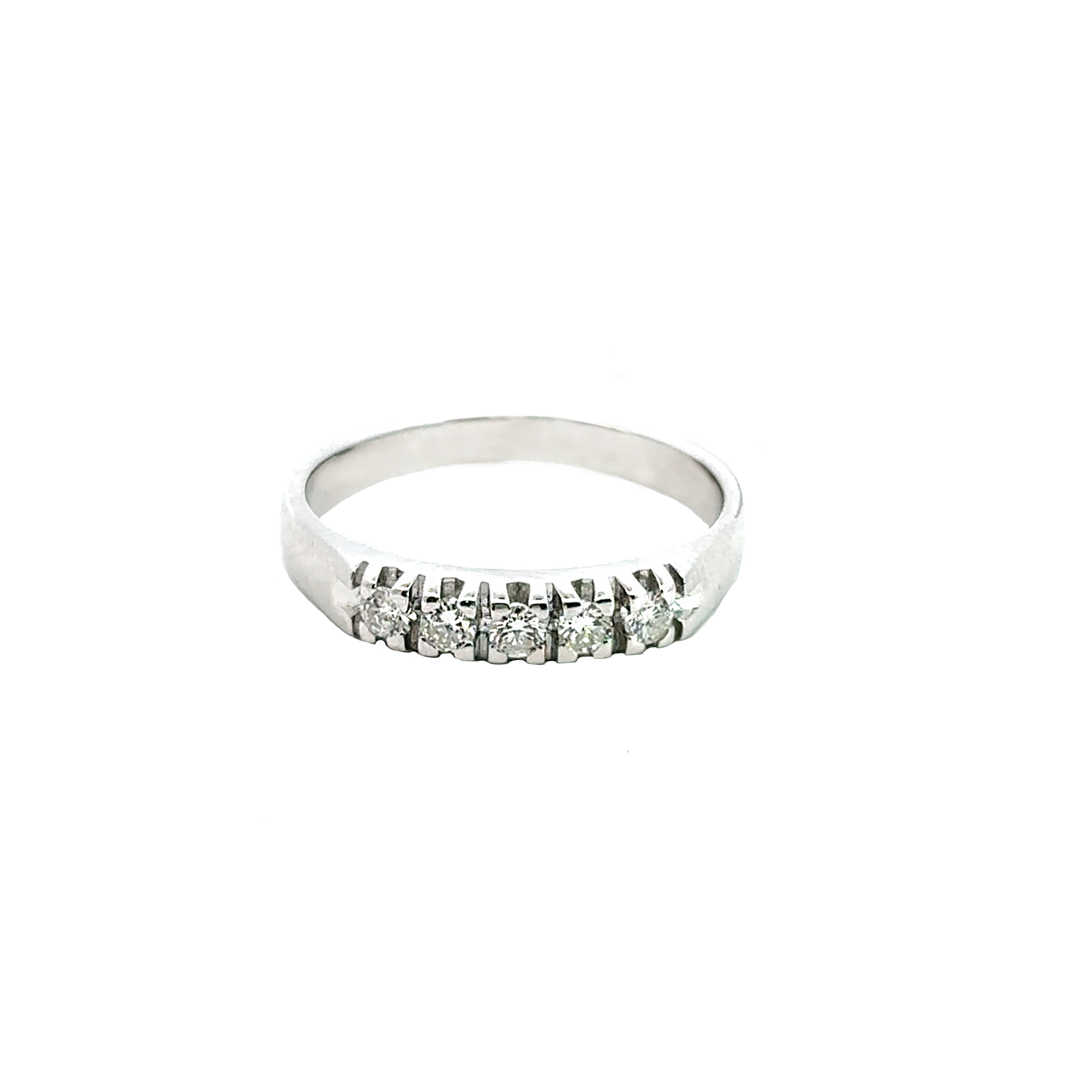 Anello veretta in oro bianco e diamanti (1256)