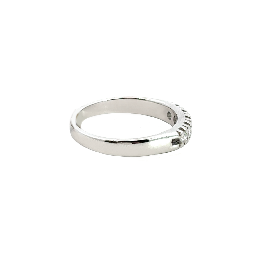 Anello veretta in oro bianco e diamanti (1256)