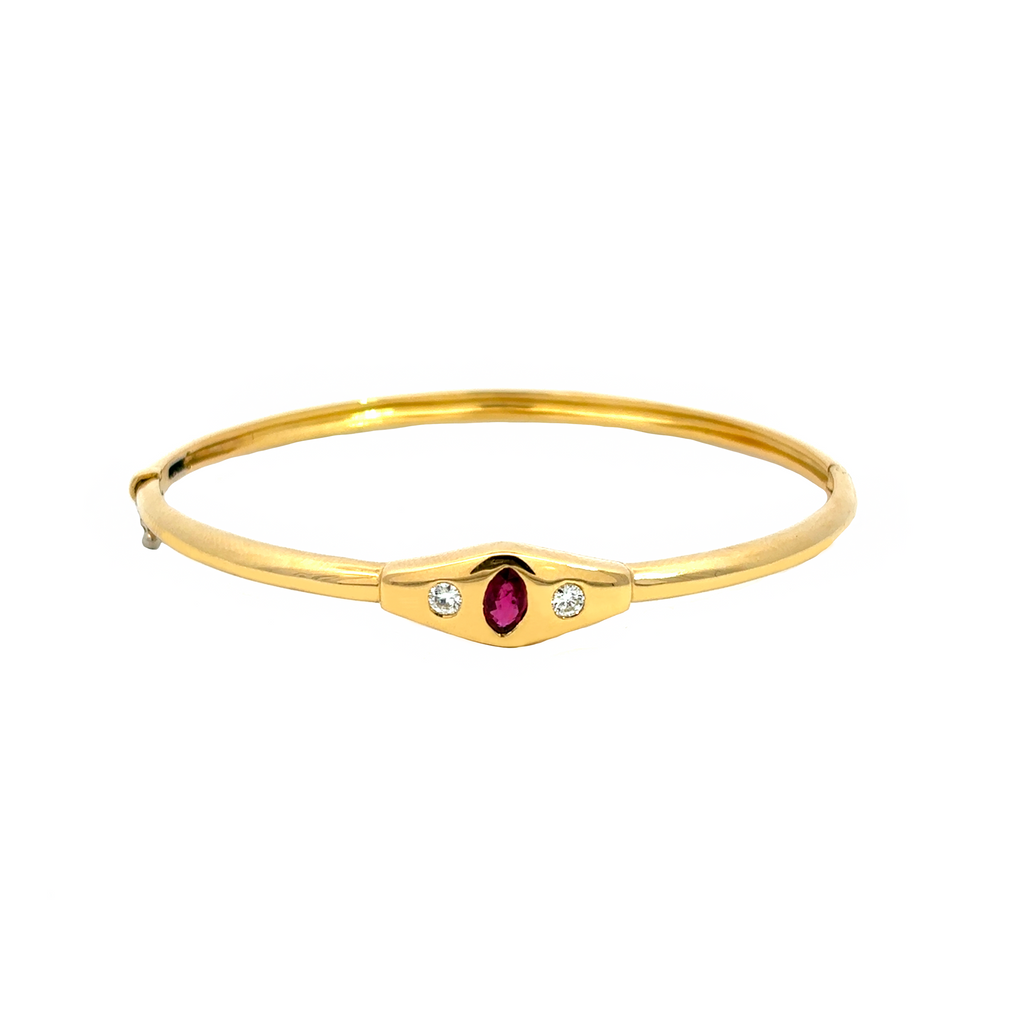 Bracciale rigido in oro giallo e rubini (1580)