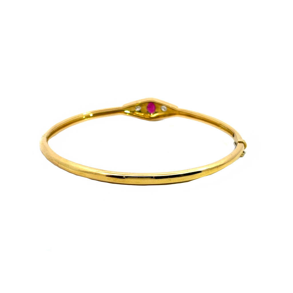 Bracciale rigido in oro giallo e rubini (1580)