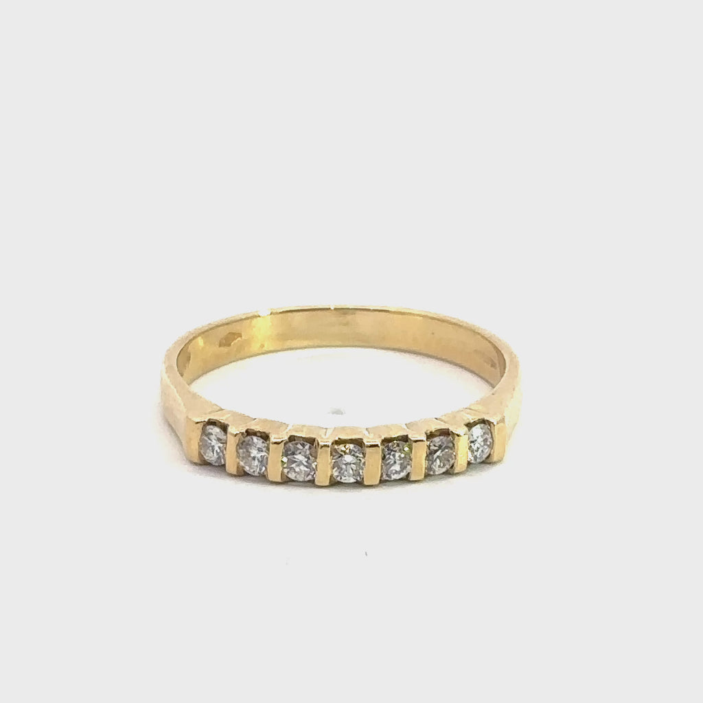 Anello vera in oro giallo diamanti (1454)