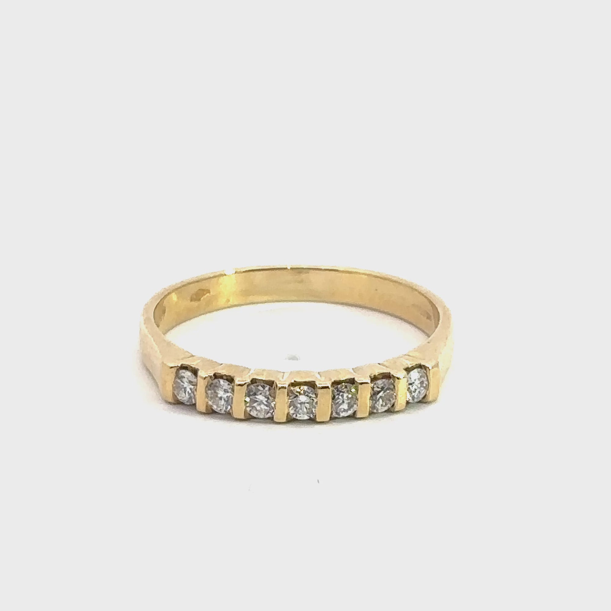 Anello vera in oro giallo diamanti (1454)