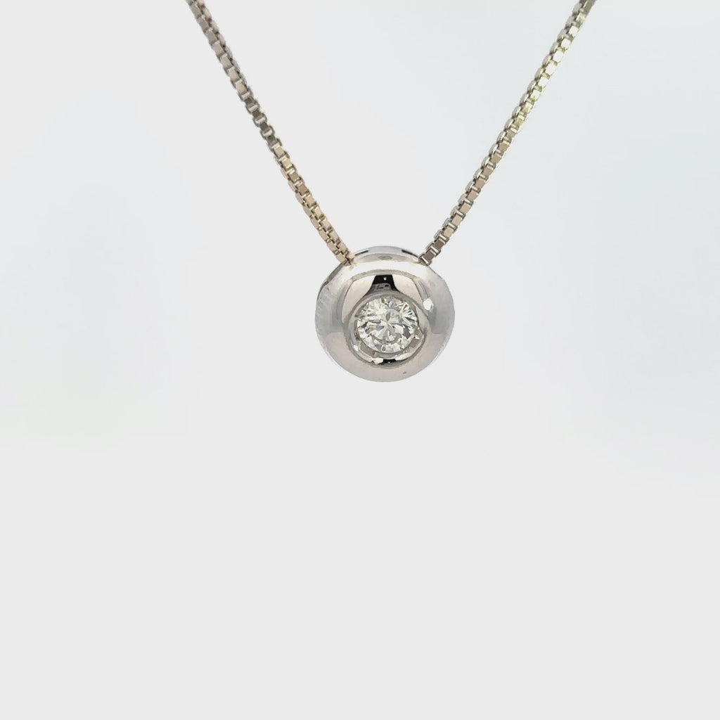 Collana in oro bianco punto luce diamante (1475)