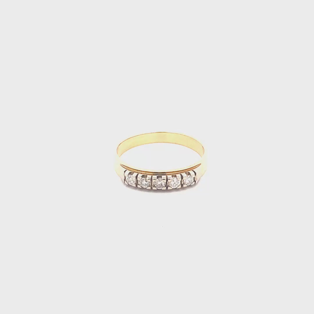 Anello vera in oro giallo e diamanti (1401)