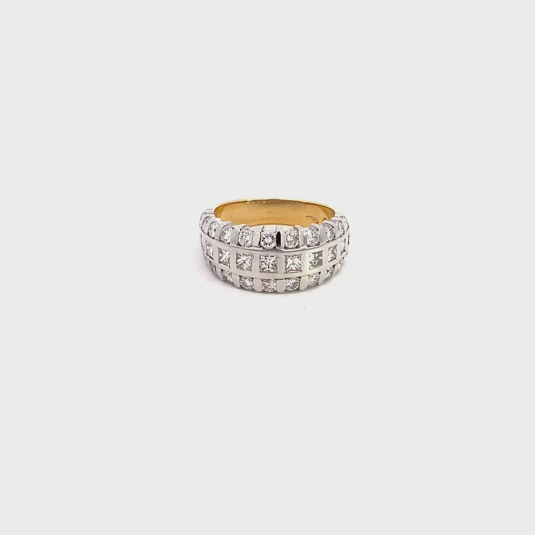 Anello fascia in oro giallo e diamanti (1602)
