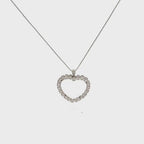 Collana cuore in oro bianco e diamanti (2239)