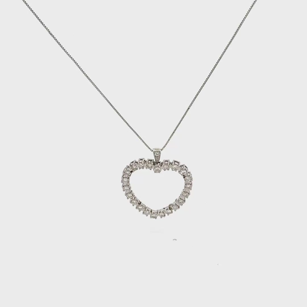 Collana ciondolo cuore in oro bianco e diamanti (2239)
