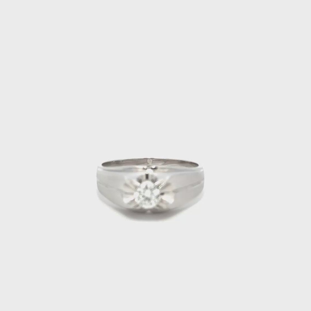 Anello uomo in oro bianco e diamante (2169)
