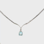 Collana in oro bianco con acquamarina (2155)