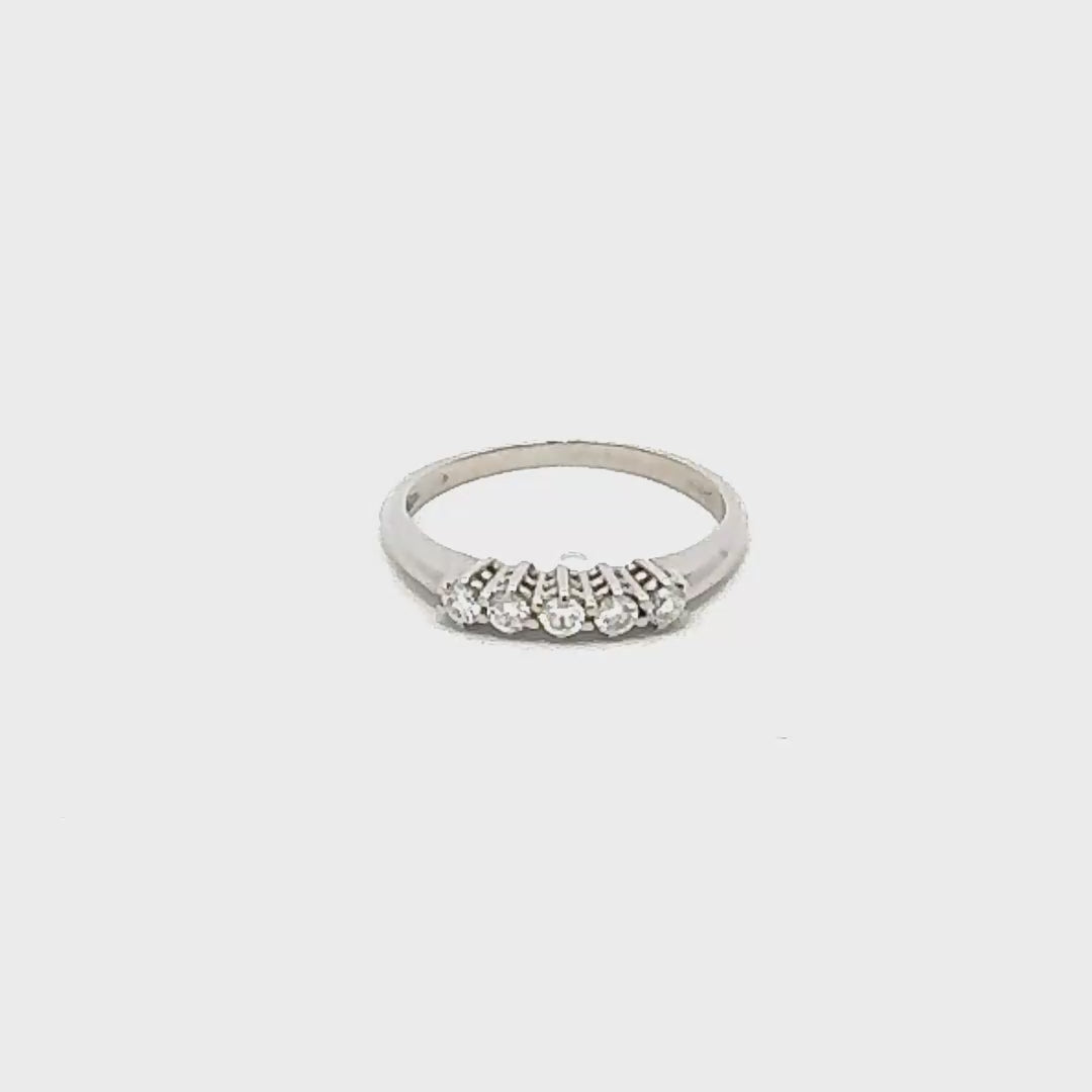 Anello vera in oro bianco (M009)